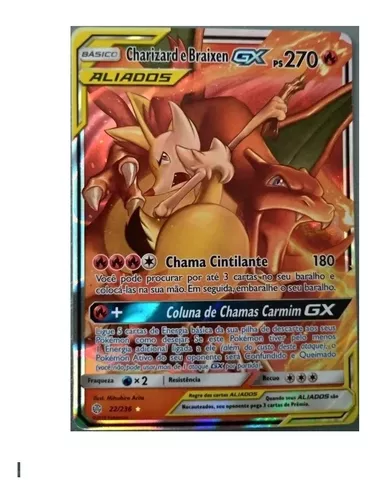 Charizard E Braixen GX Pokémon Carta Em Português 22/236