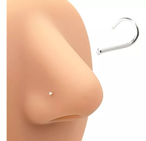 Piercing Nostril Nariz Prata Legítima 925 ZIrcônia 1mm Brilhante - VISUJÓIAS