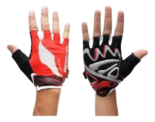 Guantes Ciclista Corto Gel Benotto Ms-2015-2  Rojo/blanco