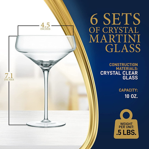 Copas De Martini 6 Juegos De Cristal Nutrichef Ncglmt68