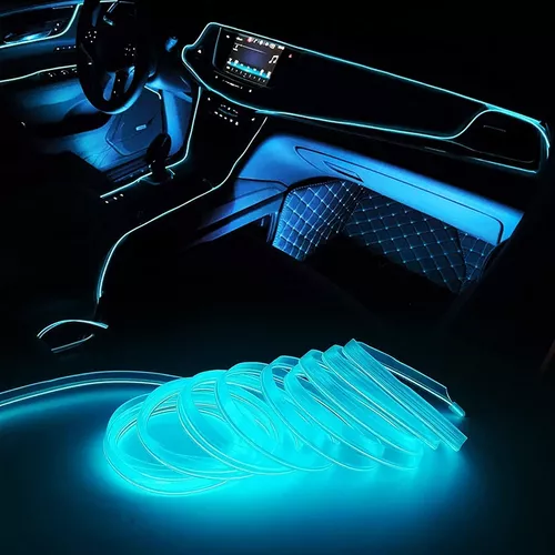 Tira de luces LED para Interior de coche, tubo de luz fría de neón  Flexible, 5m