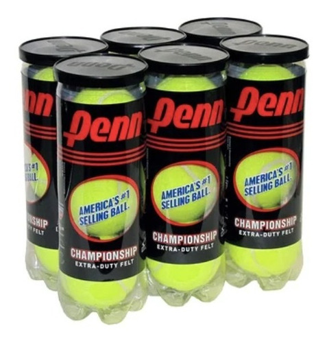 Pelotas De Tennis Penn 1 Head, 18pz. 6 Tubos High Altitude