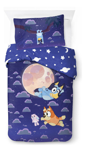 Edredón Y Funda De Almohada Bluey Kids Reversible 2 Piezas