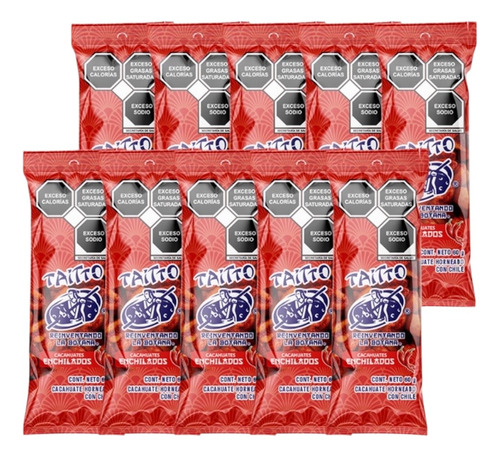 Cacahuate Con Chile King Nuts Pack 10pz De 60g Taitto