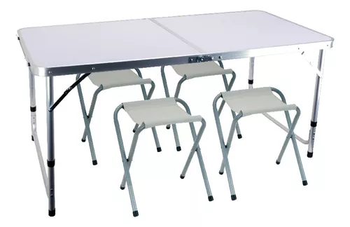 Mesa Dobrável Aktive Branco 60 x 40 x 40 cm (4 Unidades)