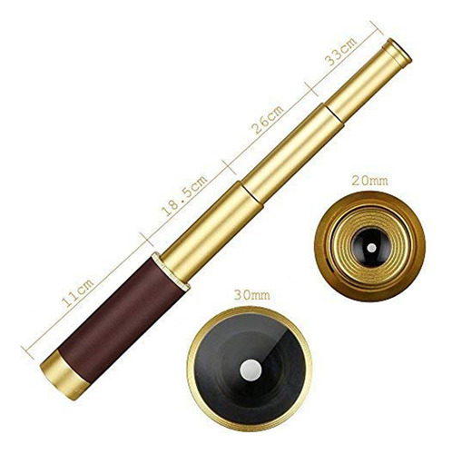 Telescopio E Brass 25x30, Catalejo Con Zoom Y Plegable H 440