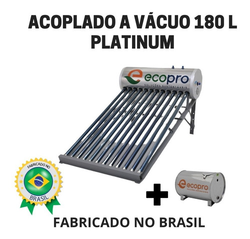 Aquecedor Solar A Vácuo Acoplado 180 Litros - Inox 304