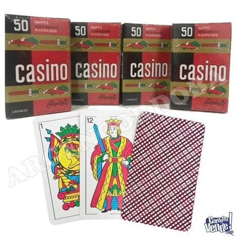 Naipes Casino X 50 Cartas Plastificadas Original Lavables