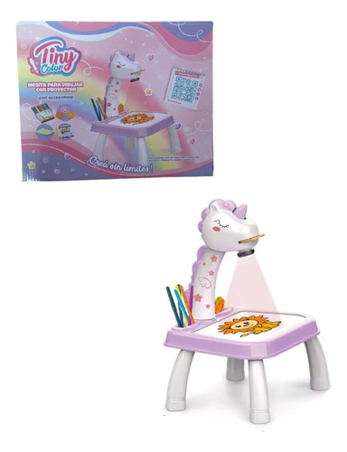 Mesa Proyector Tiny Infantil Unicornio Violeta Mundotoys Violeta