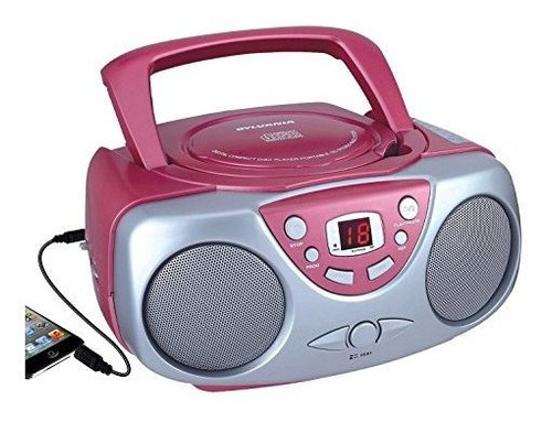 Reproductor De Cd Con Radio Am Fm De Sylvania Srcd243 Rosa R