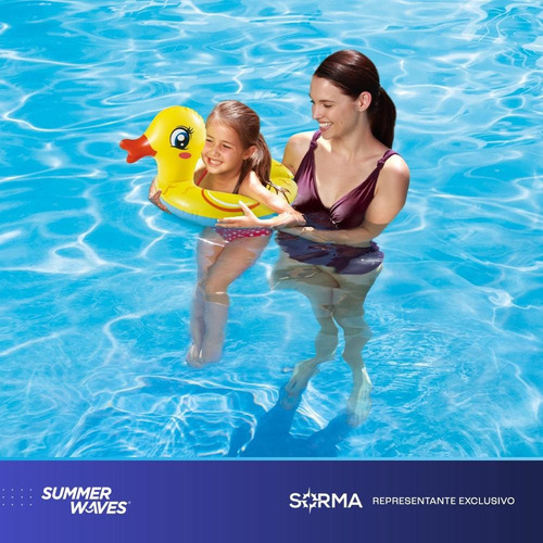 Imagen 3 de 7 de Pato Inflable Salvavida Pileta 55 X 46 X 32 Cm Summer Waves