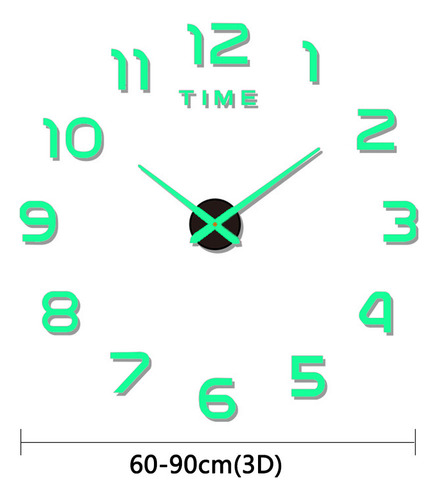 ' Reloj De Pared 3d Grande Con Cronógrafo De Cuarzo Hecho A