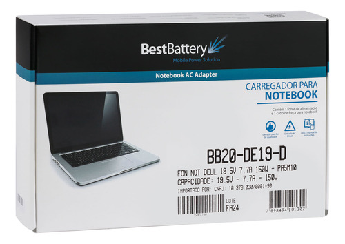 Fonte Carregador Para Notebook Dell G5-5590-m40 - 150w