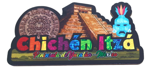Chichen Itza Calendario Azteca Recuerdo Mexico Iman Mdf Y262