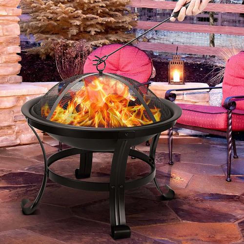 Fire Pit Brasero De Hierro De 22 Pulgadas Fogatas Leñero