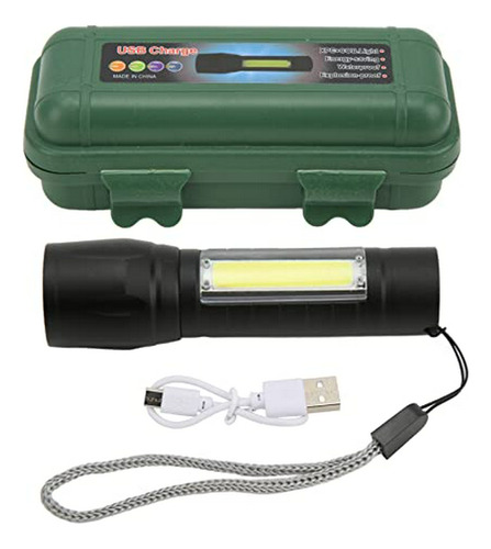 Antorcha Con Zoom, Cob Antorcha Con Zoom Usb Recargable Mini