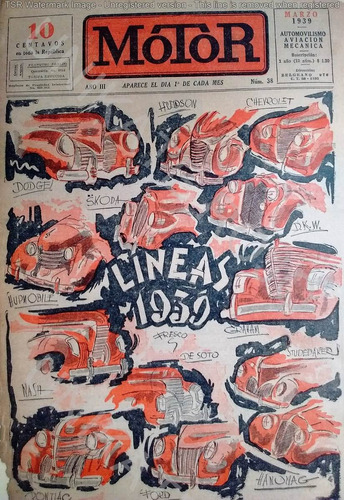 Muy Antiguos Dibujos Clipping Marcas Modelos Autos - 1939