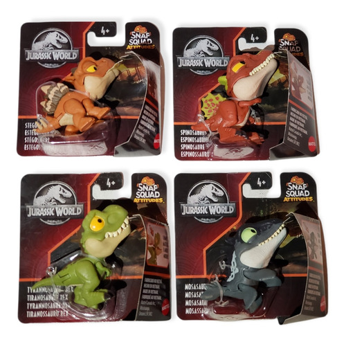 Jurassic World Snap Squad Attitudes Spinosaurus T-rex Y 2+