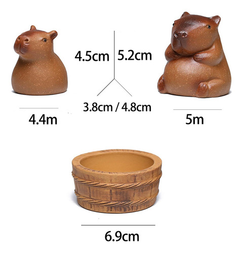 Mini Escultura De Arcilla Cerámica Capybara, Té, Pequeño