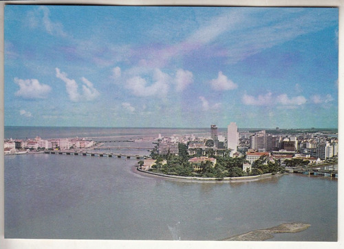 Postal Aerolineas Aviacion Varig Brasil Recife Vista Aerea 