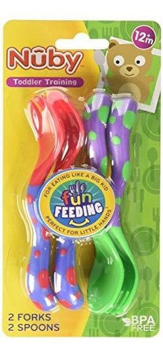 Nuby Diversión Alimentación Cucharas Y Tenedores 2-pack - Ro