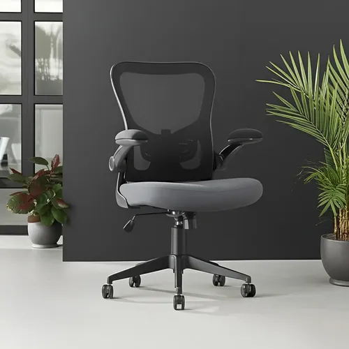 Cadeira de Escritório DT3 Office Vita Cinza Escuro Mesh Ajustável...