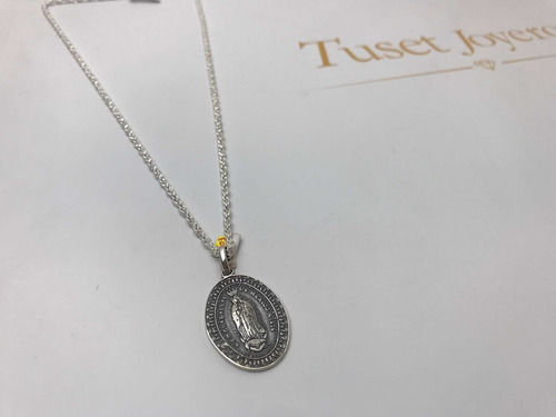 Virgen Guadalupe Con Cadena Turbillon 50cm. Plata 925. Tuset