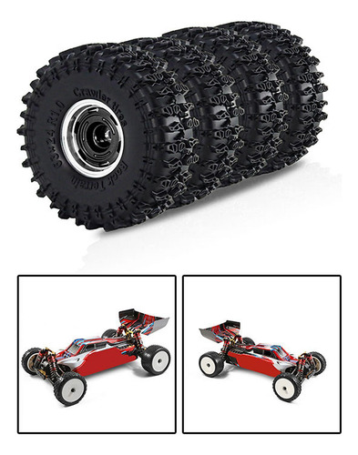 4 Piezas De Ruedas Y Neumáticos De Coche Rc De Negro