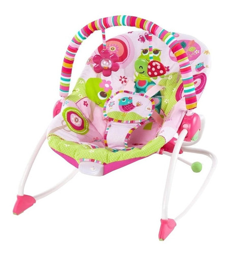Imagen 2 de 2 de Silla mecedora para bebé Bright Starts Raspberry garden infant to toddler rocker 10125-ES rosa