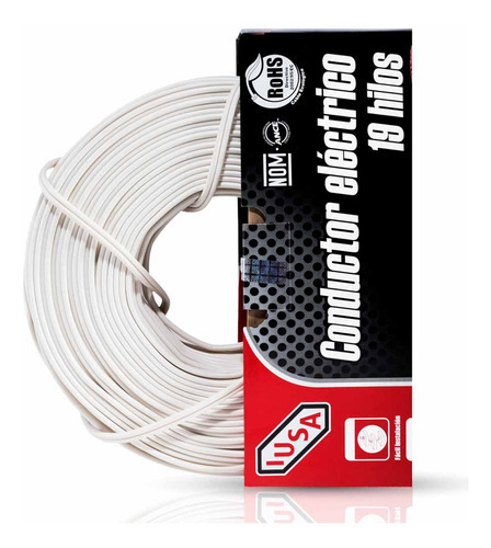 Rollo Cable/cordón Flexible Pot 18 Awg 100m 19 Hilos Iusa Color de la cubierta Blanco