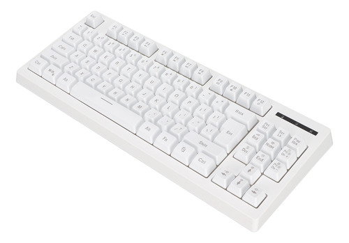 Teclado Inalámbrico Blanco Blanco De 87 Teclas, 2.4 G, Bater