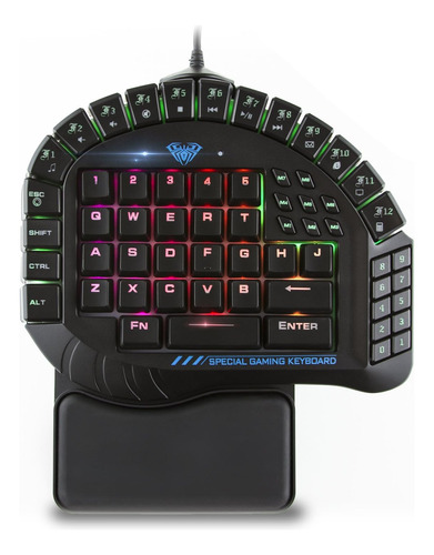 Teclado Gamer De Una Sola Mano Rgb Aula Excalibur Mecanico