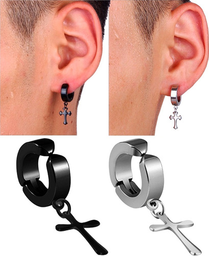 Aretes Presión Argolla Acero Resistente Piercing Moda Unisex