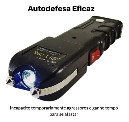 Máquina Lanterna Tatica Choq Taser 120,000k Arma D Defesa Ft Branco Preto