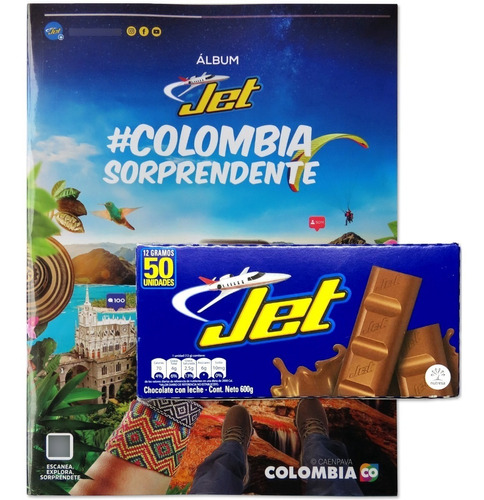 Álbum Jet Colombia Sorprendente Nuevo + 50 Chocolatinas