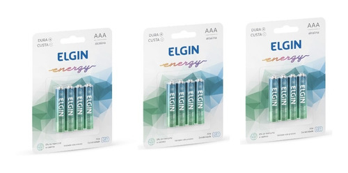 Kit 12 Pilhas Alcalinas Aaa Lr03 - Elgin