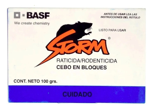 Veneno Mata Ratas Ratones Pastilla Azul - Storm Basf X 100gr