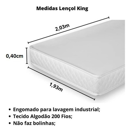 Lençol King Avulso C- Elástico Especial 40cm Altura Algodão Cor Verde Desenho Do Tecido Liso