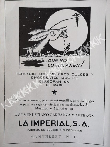 Cartel De Fabrica De Dulces Y Chocolates La Imperial 1959 Mo