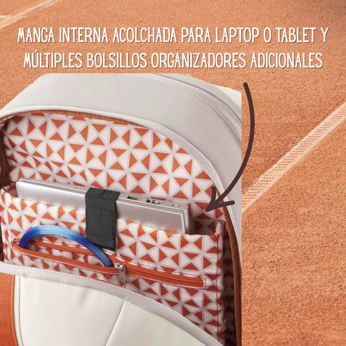 Mochila Tenis Wilson Roland Garros 2025 Color Crema Crema