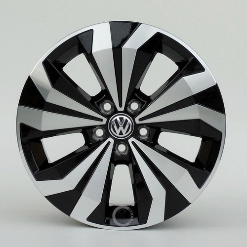 Jogo Roda Vw T-cross 2019/20 Aro 16 5x100 Preto Diamantado Cor Preto Diamante