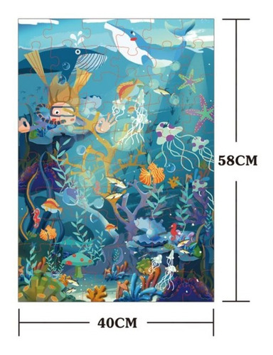 Imagen 2 de 3 de Rompecabezas 60 Pcs Jumbo Puzzle Valija Expedicion Oceno F