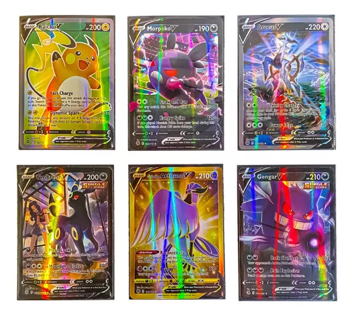 Lote Pokemon 5 Cartinhas VMax Sem Repeticoes Lendaria Rara no Shoptime