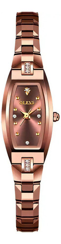 Relógio Olevs Feminino Elegante Pequeno Em Forma De Bar Aço