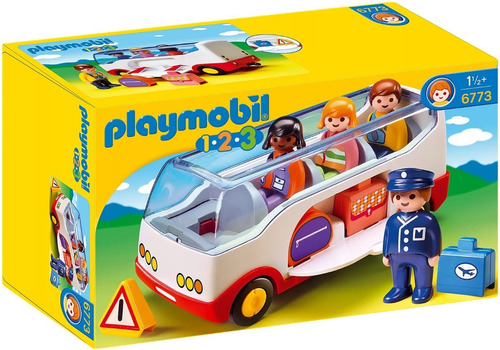 Figuras Para Armar Playmobil 1.2.3 Autobús Con Accesorios