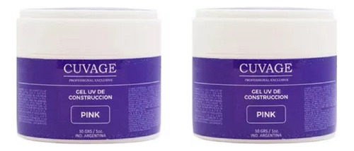 Cuvage X2 Gel Uv Construcción Uñas Esculpidas Manicuría 30gr Color Pink X2