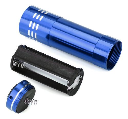 Mini Linterna De Aluminio Violeta De 9 Led, Luz Negra, Linte