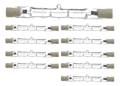 10 Bombillas R7s Con Bombilla Halógena De Larga J118 300w