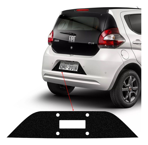 Protetor Traseiro Fundo De Placa Fiat Mobi 18 Adesivo Black