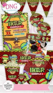 Kit Imprimible Invitaciones Candy Bar / Tortugas Ninjas